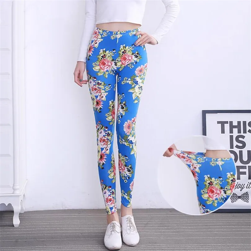 YRRETY-Leggings de algodón para mujer, pantalones informales con estampado Floral, grafiti, suaves, a la moda