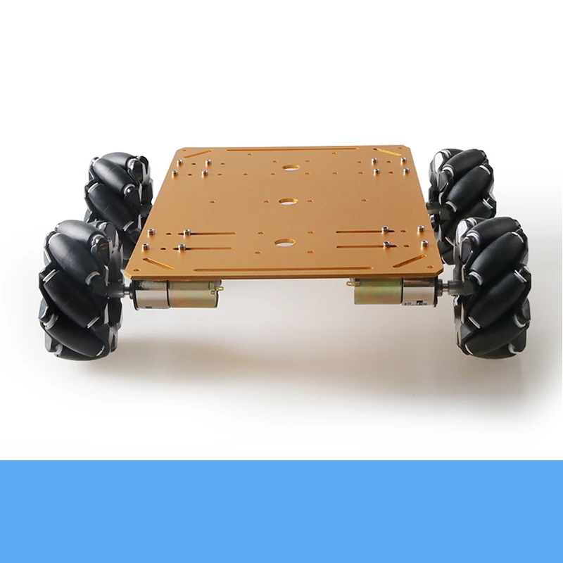 4WD Großes Panel Metall-Auto-Chassis 97 mm Mecanum Omnidirektionales Rad-Kit 12 V Gleichstrommotor mit hohem Drehmoment DIY RC ROS/Drift-Plattform