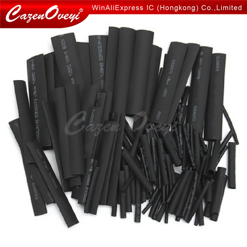 5pcs/lot 5 Meters High quality Black 1mm Heat Shrink Heatshrink Heat Shrinkable Tubing Tube Sleeving Wrap Wire Black Color