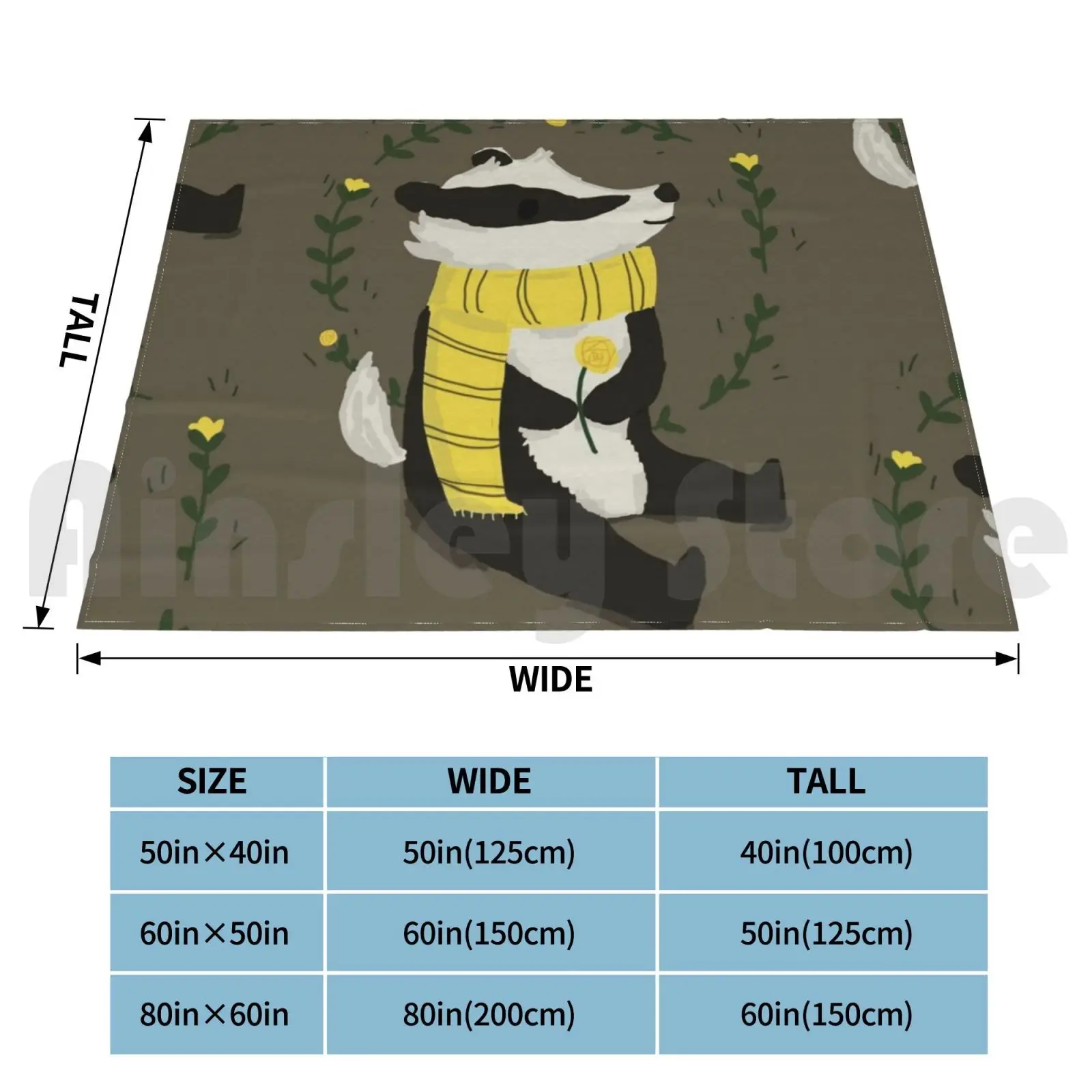 Nice Badger Blanket Fashion Custom 550 House Badger Loyal Kind Magic Wizard Hp Witch Hufflepuff