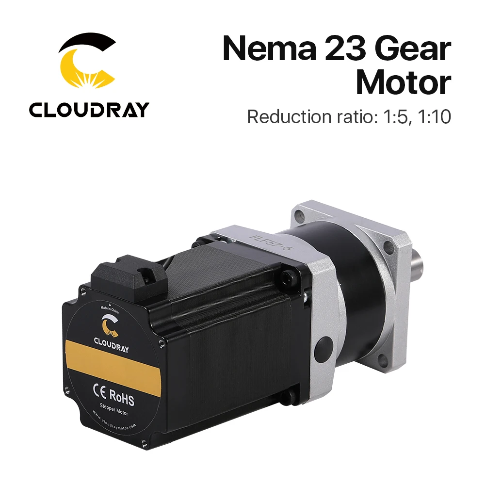 Imagem -02 - Cloudray-motor de Passo Nema 23 4-lead 0.9 1.3n.m Caixa de Velocidades Planetária Nema 23 Proporção 5:1 10:1 para Cnc