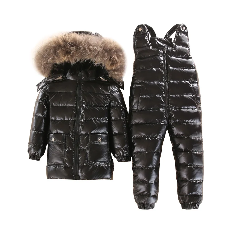 -30 degree 3~5Y Russian Snowsuit Children Sets Baby White Down Boys Waterproof Clothing Kids Coat Winter Jacket For Girls Parka