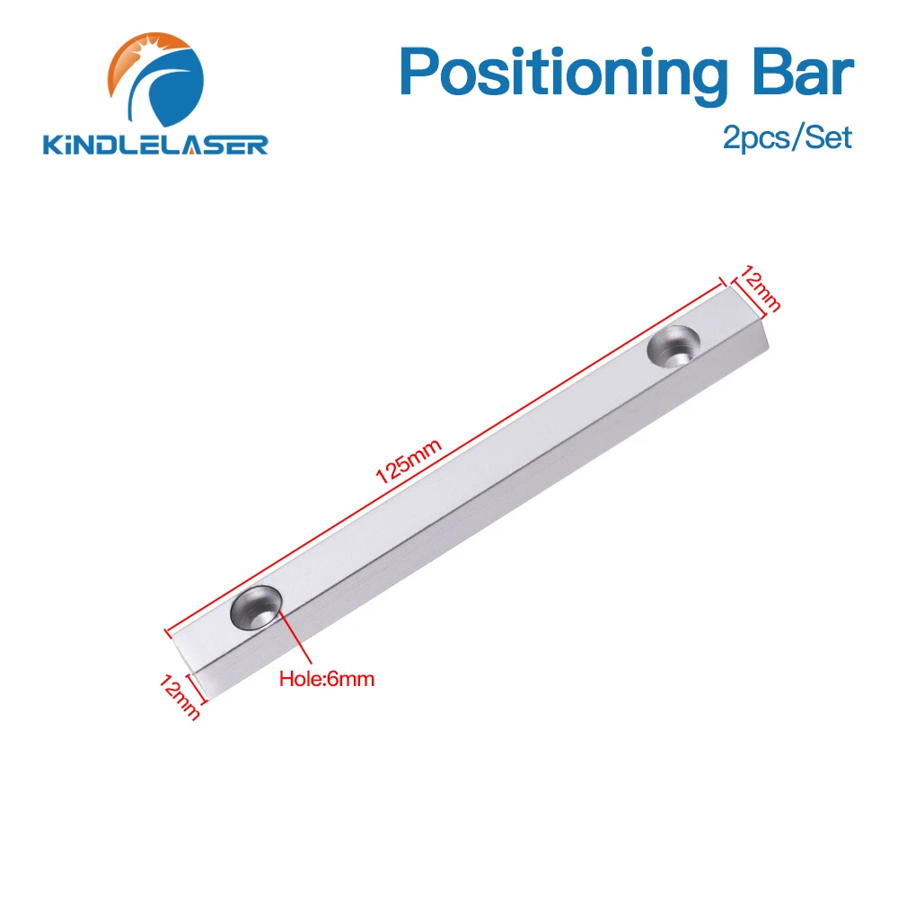 KINDLELASER Worktable Positioning Bar 2pcs 125*12mm Dia.6mm+4pcs Positioning Screw for DIY Fiber & Co2 Marking Engraving Machine