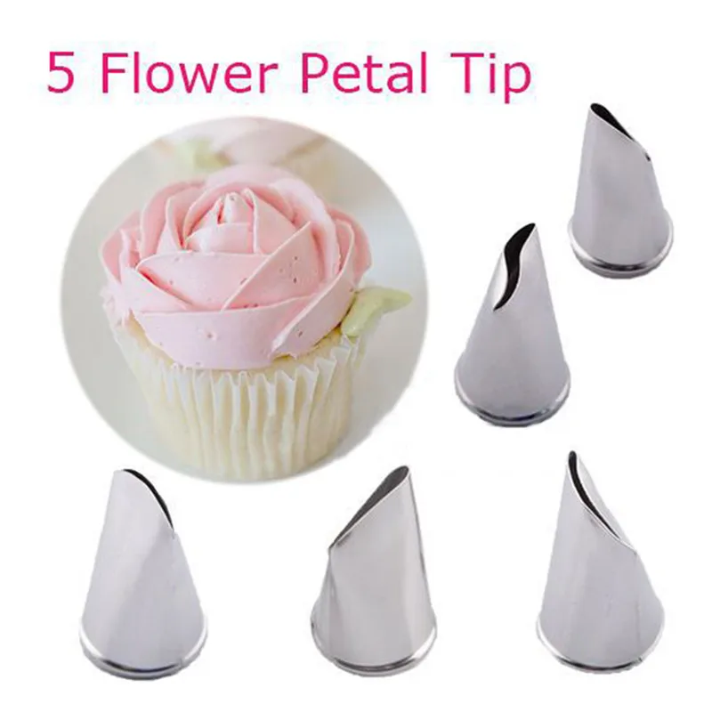 8PCS Rose Blatt Düse Kuchen Tipps Set Creme Dekoration Icing Piping Pastry Düsen Cupcake Dekorieren Werkzeug Backformen