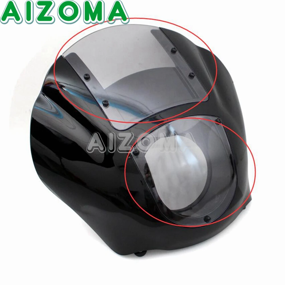 Motorcycle Replacement Windscreen Wind Deflector Windshield Quarter Fairing kit For Harley XL 883 1200 88-Up Dyna