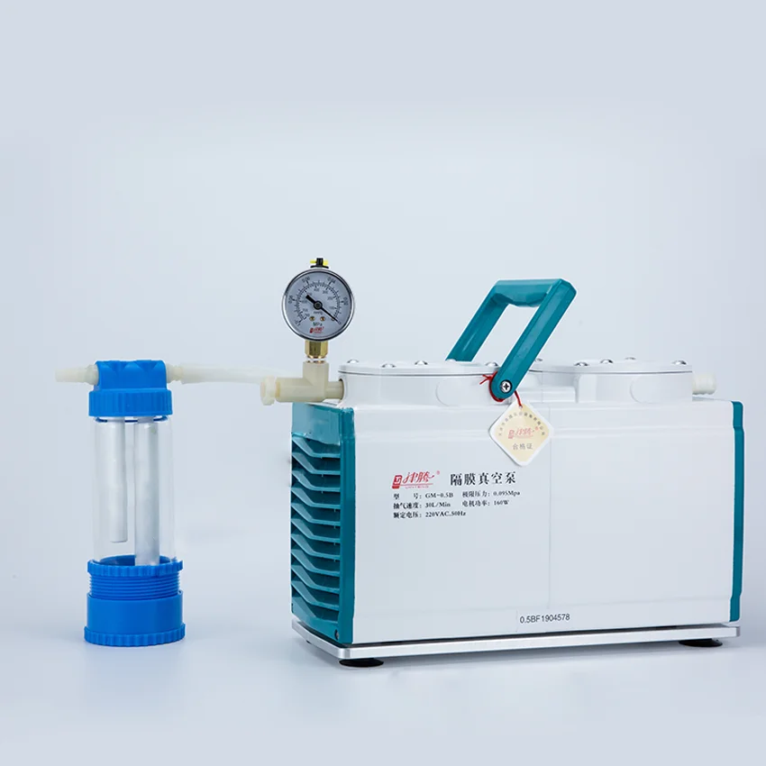 

New Anti-corrosion Type GM-0.5B Vacuum Pump Oil-free Diaphragm Vacuum Pump Laboratory Pump Dual Head 160W 220V AC, 50Hz 30 L/min