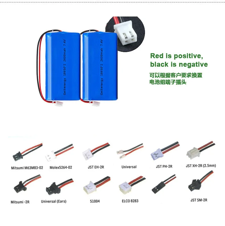 Massager lithium battery 18650 7.4V 2800mah lithium battery pack