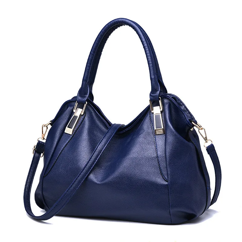 Women Handbag Casual Large Capacity High Quality PU Hobos Top-Hand Female Totes Bolsas Solid Ruched Solid Shoulder Bags