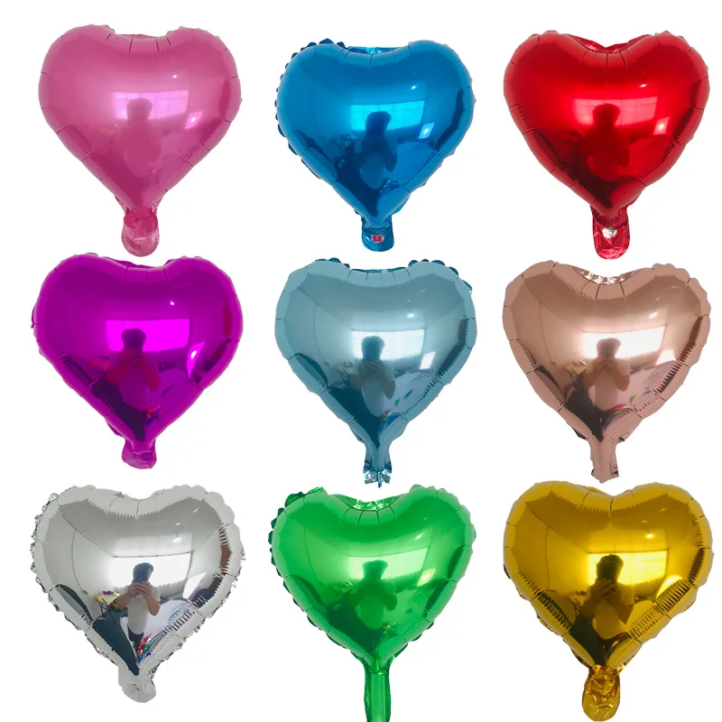 10pcs 10inch heart love aluminum foil balloon baby shower child birthday party wedding  decor supplies air balloons Globos