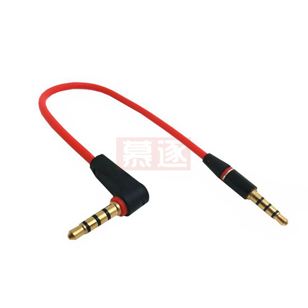 3,5 mm 1/8 "macho a macho 4 polos coche AUX cable de audio cable registro auriculares rojo
