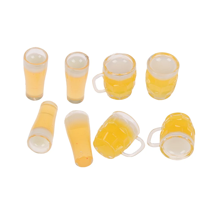 4 pçs brinquedos para casa de bonecas 1/12 cena em miniatura modelo escala casa de bonecas móveis acessórios mini caneca copo cerveja brinquedos do miúdo