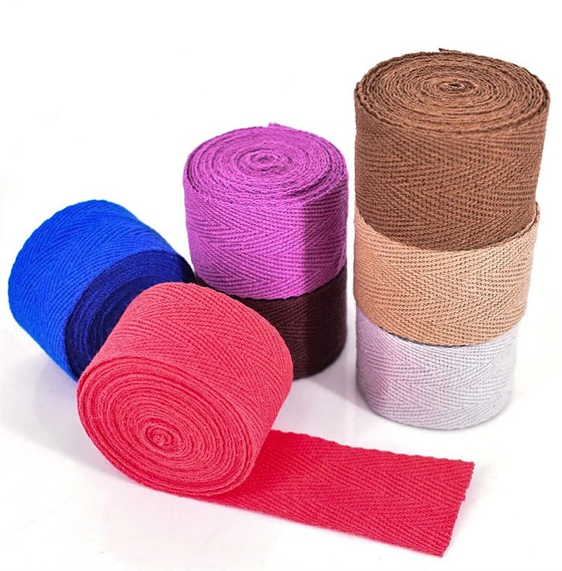 50 Yards Herringbone Tape100% Cotton Ribbon High Tenacity Belt Bag Lable Ribbon Sewing Tape Bias Binding DIY Crafts Accessories