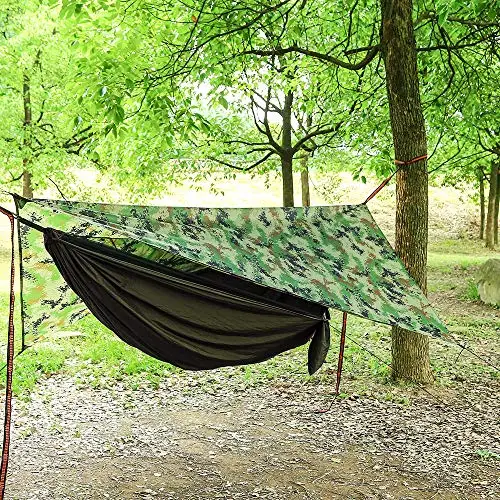 Outdoor Mosquito Net Hammock Tent With Waterproof Canopy Awning Set Quick Open Hammock Portable Pop-Up