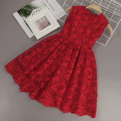 Kids Summer Dress For Girls Children's Clothes 2 -8T Lace Floral Cotton Soft Casual Clothing Wedding Party Flower Girl Costumes