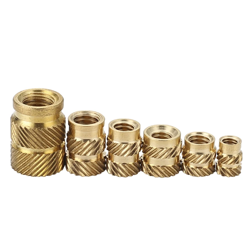 M2Brass Hot Melt Insert Nuts Heating Molding Copper Thread Insert Nut Double Twill Knurled Injection nut187