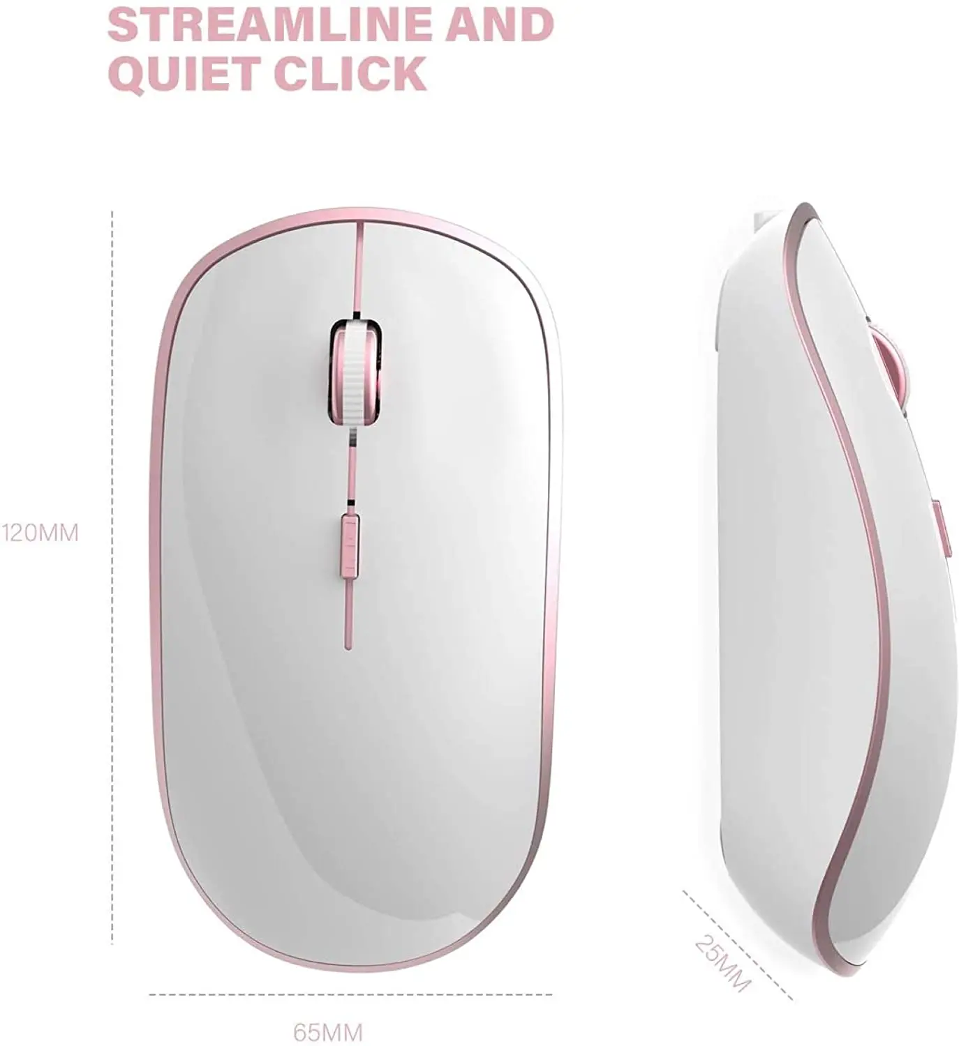 Mouse da tastiera Wireless, design francese full-size layout francese "iso900ty", compatibile con il Computer portatile iMac Mac PC Tablet. Rosa