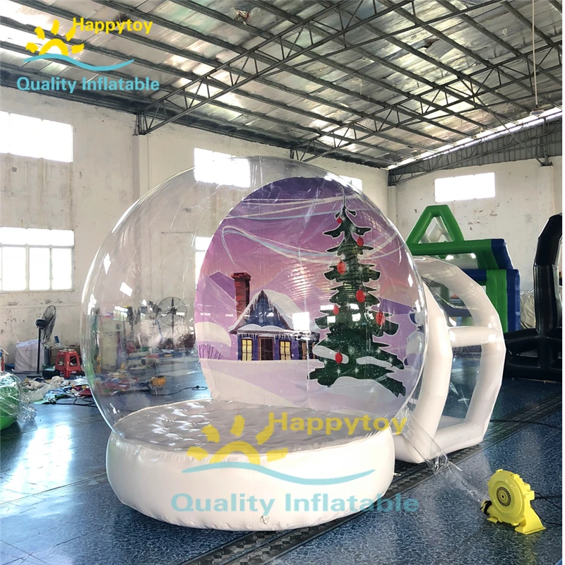 

Outdoor Promotion Christmas Inflatable Human Cheap Snow Globe / Inflatable Giant Pvc Snow Bubble Balloon For Sale