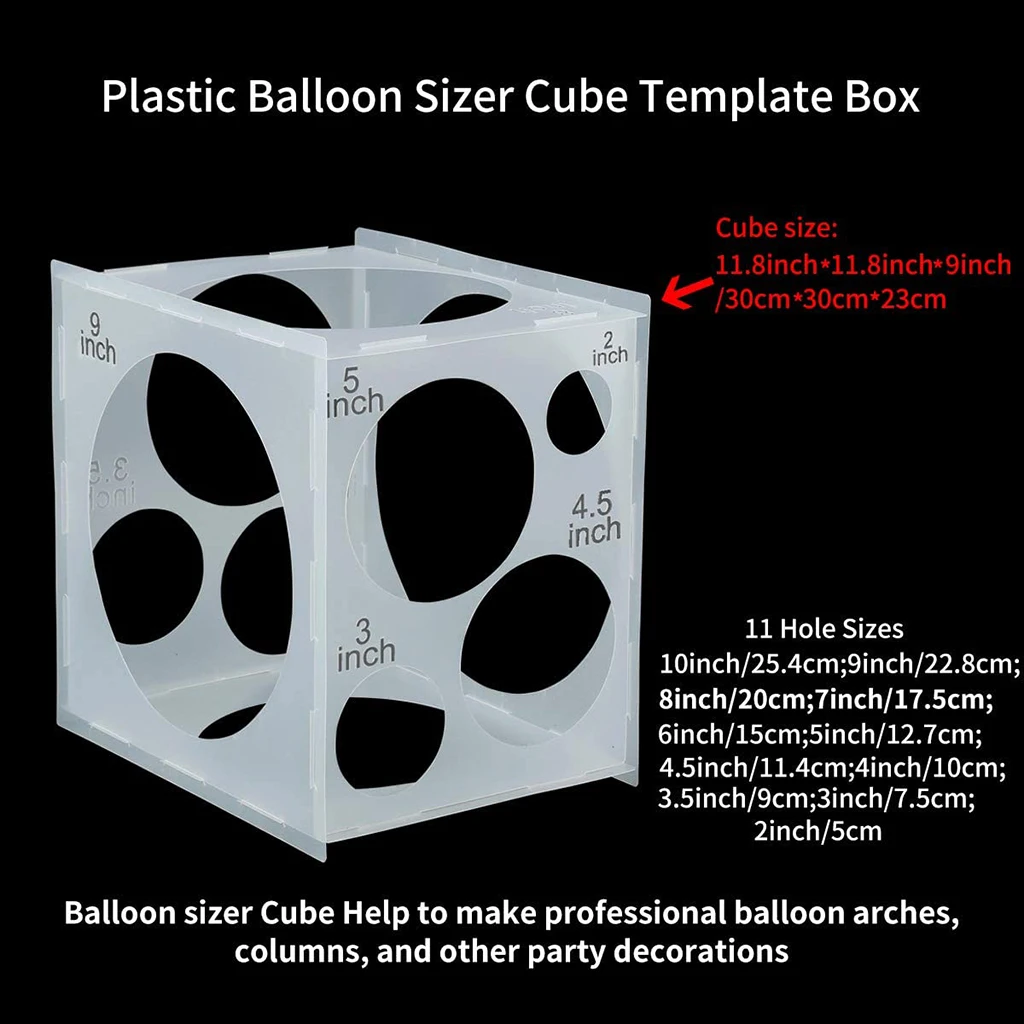 11 Gaten Inklapbare Ballon Sizer Doos Template Cube Voor Ballon Decoraties