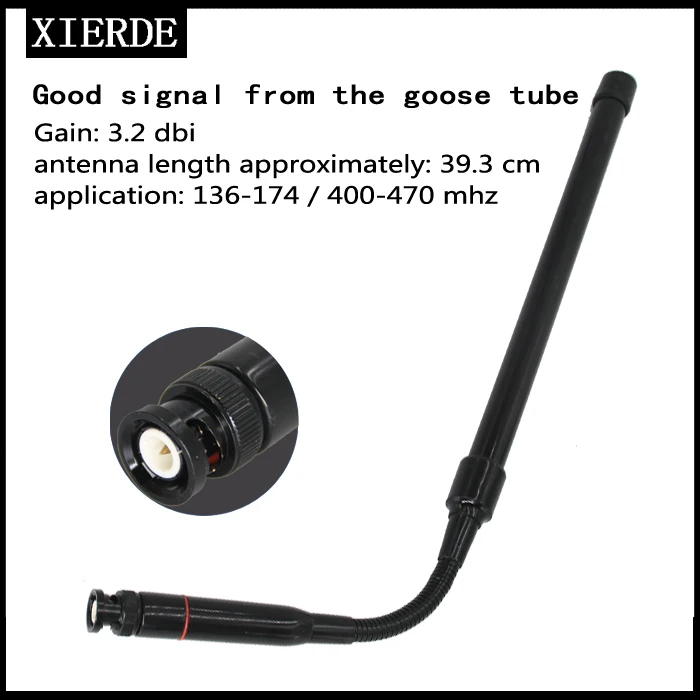 

XIERDE Dual Band VHF / UHF BNC Walkie Talkie Handheld Radio Antenna for IC-V82 TH-28A / TH-48A C150 / C450 / HX260