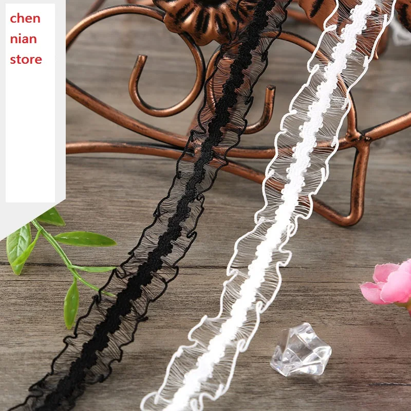 10 Yards Lace elastic lace fabric DIY hair accessories elastic neck skirt lace trim clothing accessories webbing Stretch lace