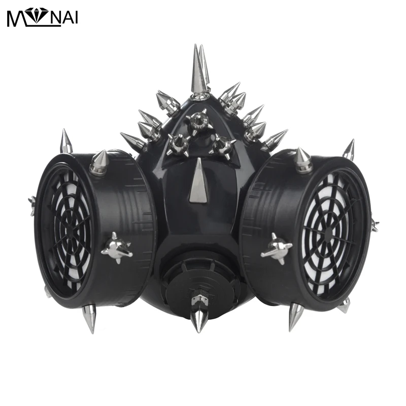 Masque facial Steam Punk à pointes complètes, accessoires de fête gothiques, rivets en acier Steampunk Cosplay pour hommes et femmes, masques pour Halloween