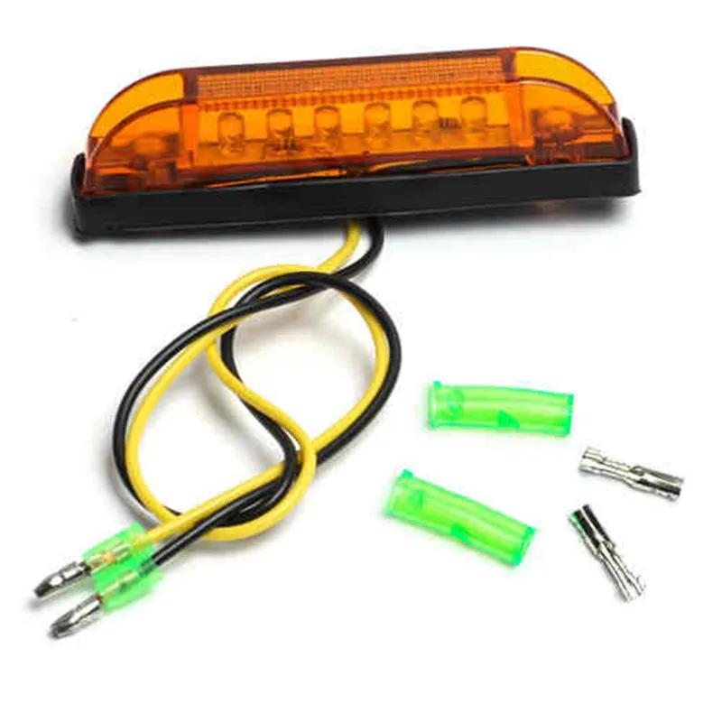 2PCS 12V Side Marker Light Amber 6 LED Marker Light Truck Boat Trailer Indicators Light Lamp LED Side Marker Light Trailer