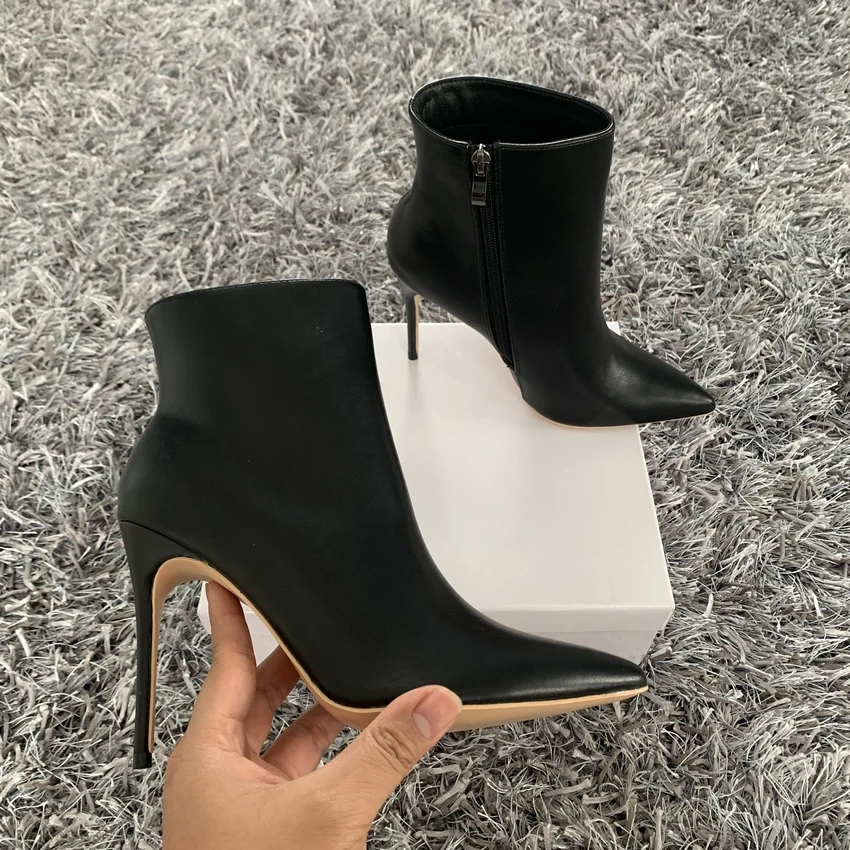 Sexy Ankle Boots High Heels Boots Woman 2023 Autumn Winter Boots For Women 10cm Ankle Shoes Woman High Quality Handmade Boots