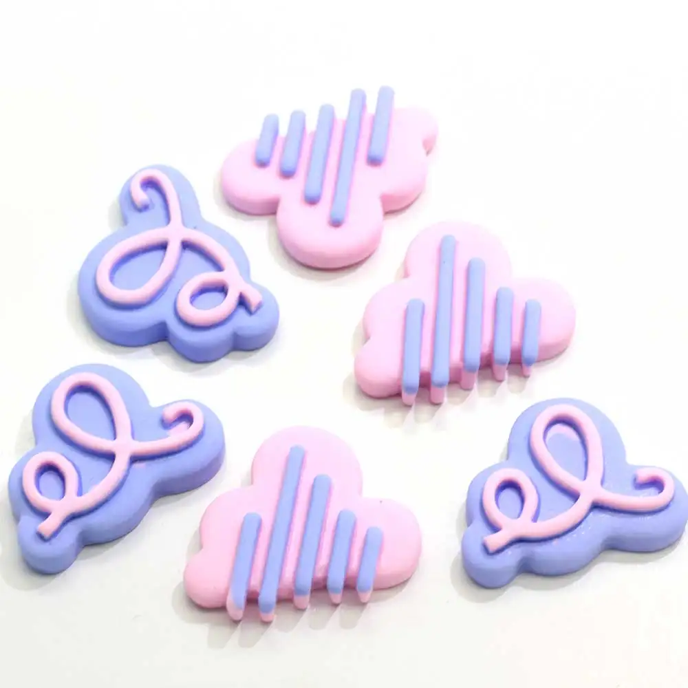 Pastel Purple Mini Rain Cloud  Wind Weather Sign Accessories Resin Planar Flatback Cabochon For Craft Making DIY De