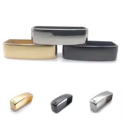 40mm Brass Belt Keeper D Shape Square Belt Strap Loop Ring Buckle for Leather Craft Bag Strap Belt Accessories gold silver black