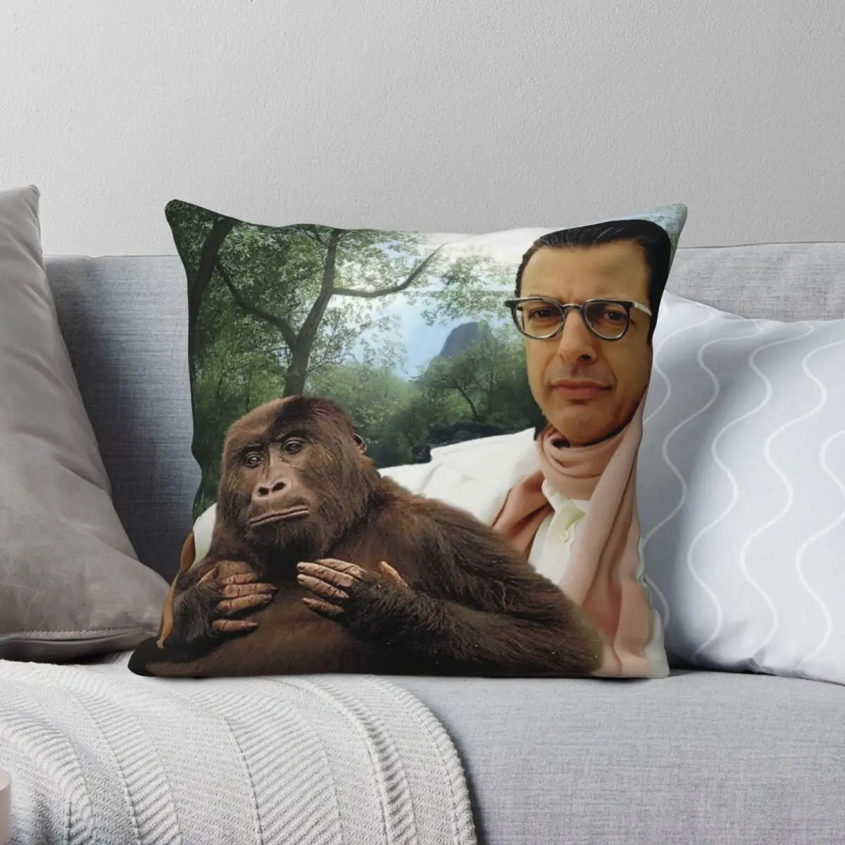 

Jeff Goldblum Square Pillowcase Polyester Linen Velvet Zip Decor Pillow Case Car Cushion Cover 18"