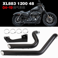 for XL883 1200 48 2004-2019 New Universal Racing Modified VH Motorcycle Exhaust Muffler System Tip Vintage Rear Pipe Cafe Racer