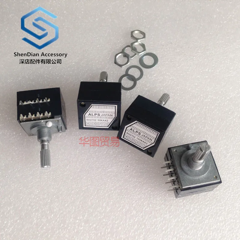 

1pcs 100% new for Alps resistance step type double volume potentiometer rh2702-50ka 100kA 250kA exponential type