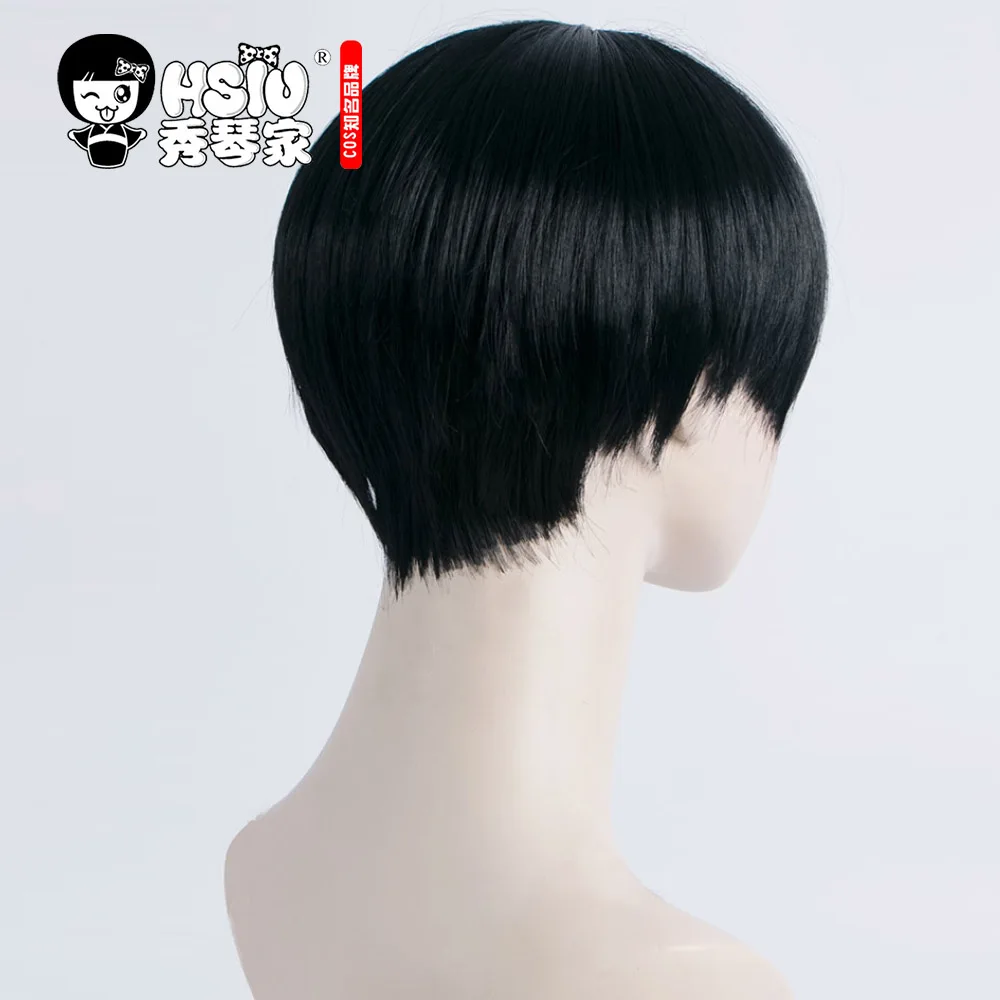 HSIU Hot Anime Toilet-Bound Hanako-kun Cosplay Hanako-Kun Boy Short Black Wig Halloween Party Universal Wig
