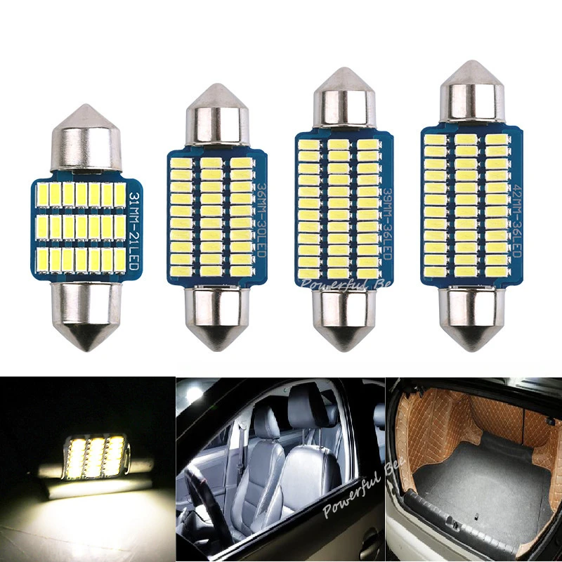 20 x CANBUS C5W power 5W LED 12V car automobile interior dome reading license plate lights white warm white ice blue bulb