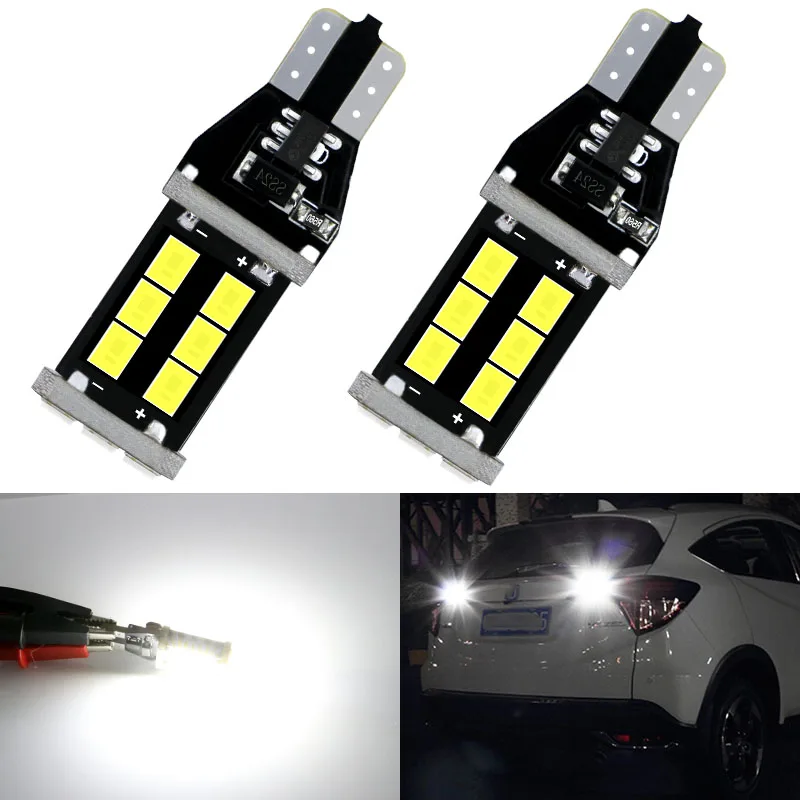 2pcs 12V 921 T15 W16W LED Bulbs Car Backup Reverse Light For Honda Accord Civic CRV Fit HR-V Vezel Odyssey City Jazz Jade Stream