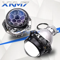 Car H4 Headlight Projector Lens For Hella 3R Bi-xenon Blue Lenses D2S D2H HID Honeycomb Tuning Car Lights Accessories Retrofit
