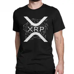 Men's T-Shirt Ripple Xrp Cryptocurrency Vintage Pure Cotton Tees Short Sleeve Crypto T Shirt Round Collar Camisa Streetwear