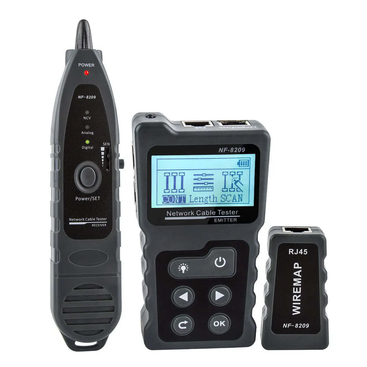 Noyafa NF-8209 Kabel Tracker Lan Display Meet Tester Netwerk Tools Lcd Display Meet Lengte Wiremap Tester - afbeelding 1