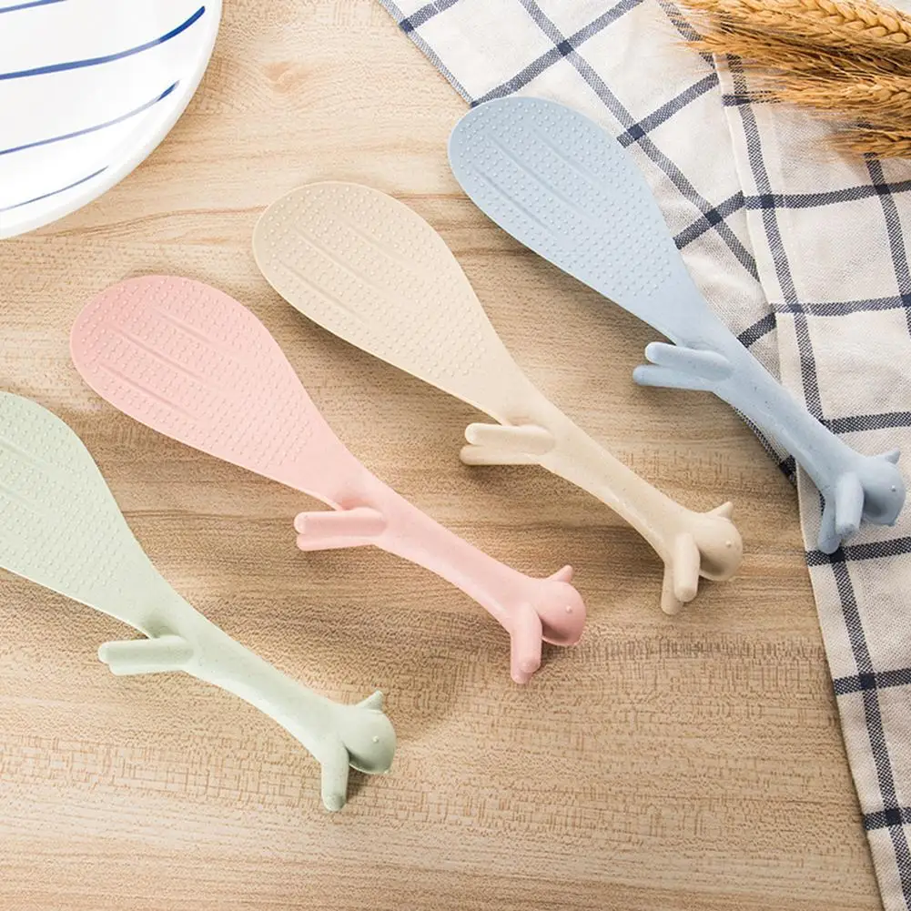 Scoiattolo antiaderente riso Scoop cartone animato pasto cucchiaio Stand utensile da cucina verticale