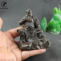 2022 NEW Brass Guan Gong Desk Decoration Bronze God of Wealth Guan Erye Buddha Statue Copper Office Buddhism Mininature Figurine