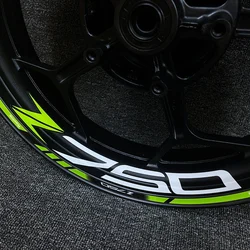 Full Set For Kawasaki Z750 Motorcycle Rim Logo Decal Decoration Inner And Outer Wheel Hub Waterproof High Reflective Stickers