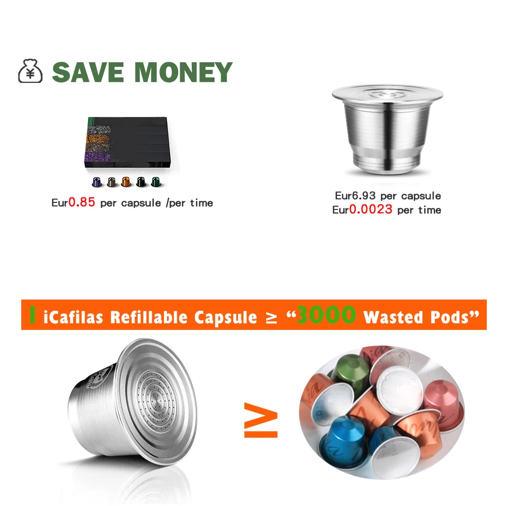 Per Capsule di caffè riutilizzabili Nespresso Pod filtrante riutilizzabile con anello di dosaggio Tamper macchina da caffè accessori per macchine