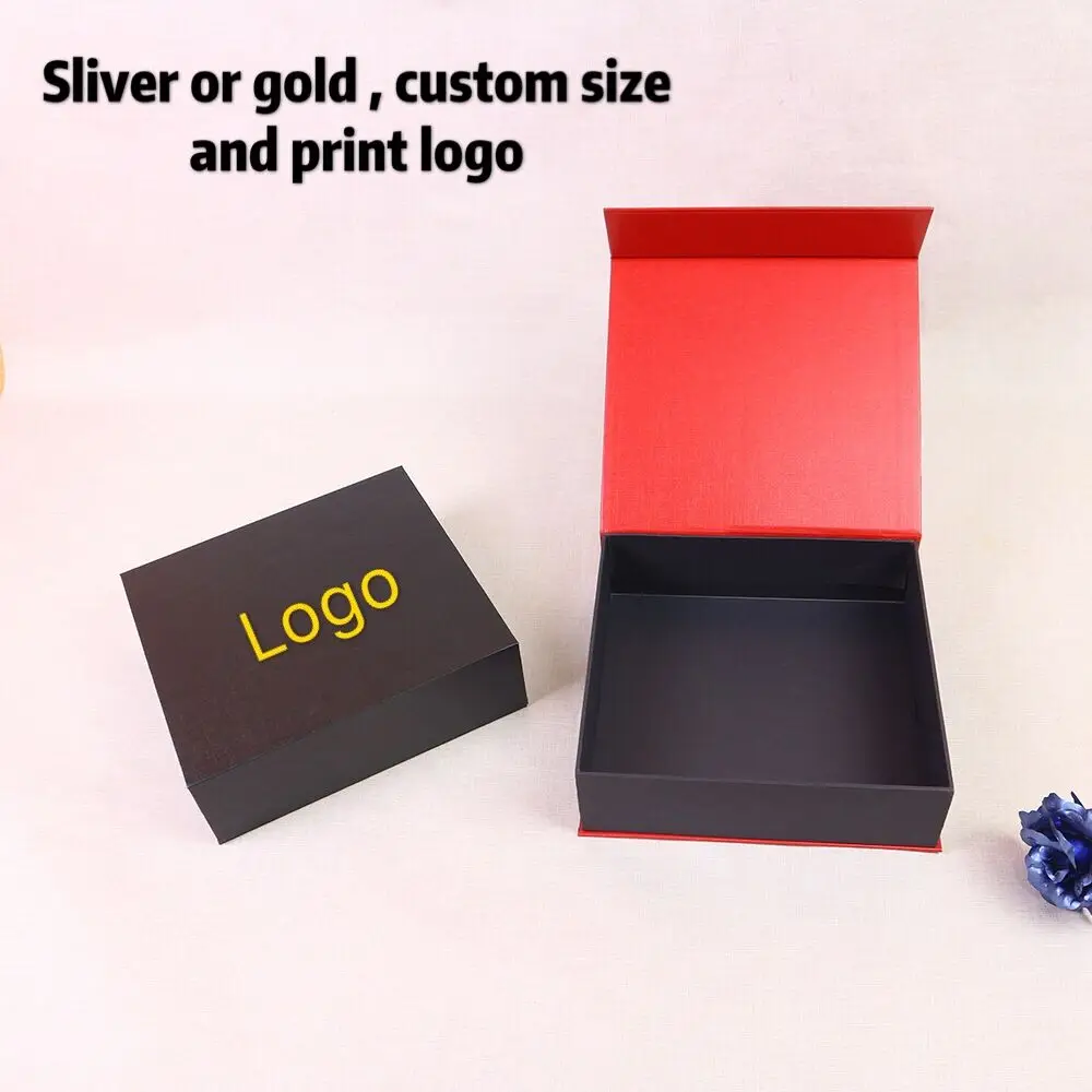 10pcs custom paper box gift boxes  Luxury Beautiful Cardboard Handmade Matt Black Folding Box withclosure Packaging gift box