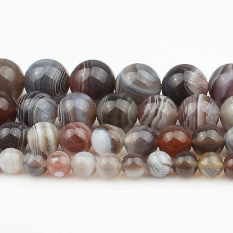 6/8/10/12mm Natural Botswana Sardonyx Agates Stone Beads Round for Jewellery Making a  Bracelets Necklace 7.5 Inch