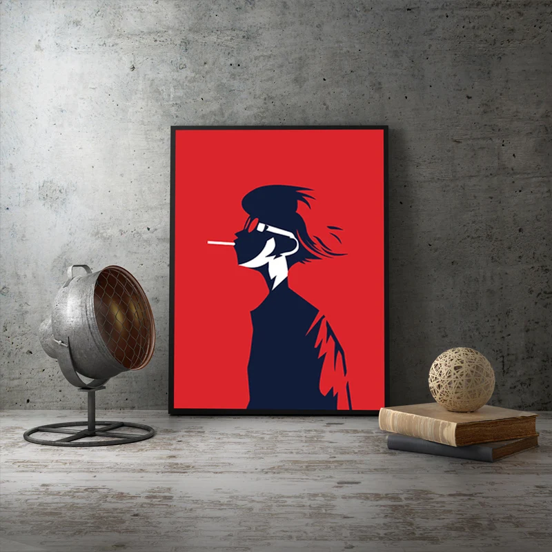 Modern Minimalist Smoke Young Abstract Black Wall Art Canvas Print Anime Poster Painting Decor Picture Modern Living Room Decor