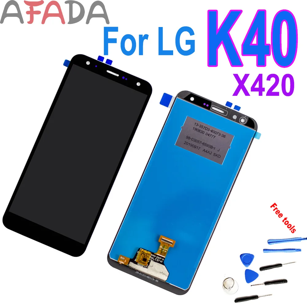 For LG K40 2019 X420 LMX420MM LMX420QN LMX420QM  LMX420HM LMX420EM LMX420EMW LCD Display Touch Screen Digitizer Assembly+Frame