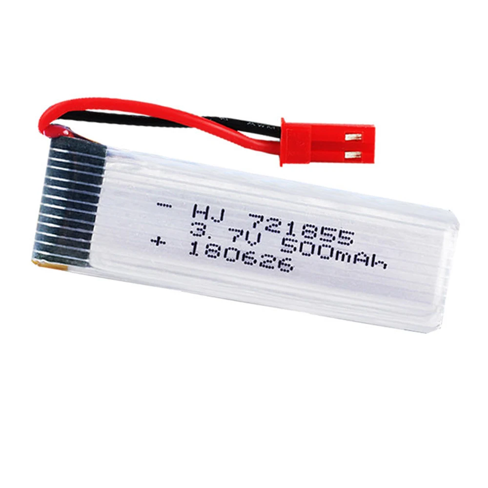 3.7V  4PCS 500mAh 721855  Lipolymer High Rate rechargeable Battery +Charger For Drone Quadcopter Helicopter JST Plug