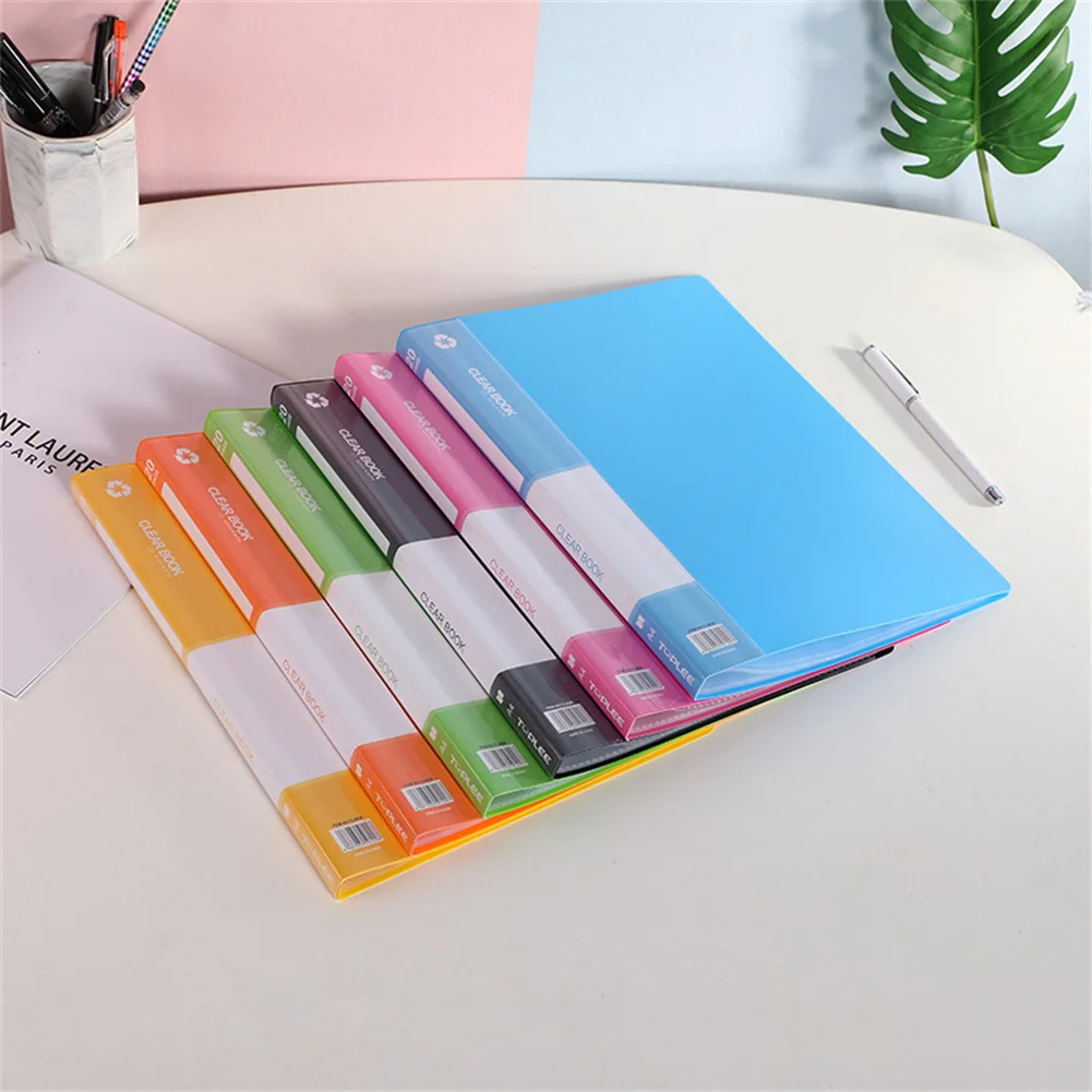 20 Pages Plastic Presentation Book Portfolio Folder File Folder Clear Sleeves Protectors Display Book Document Organizer Office