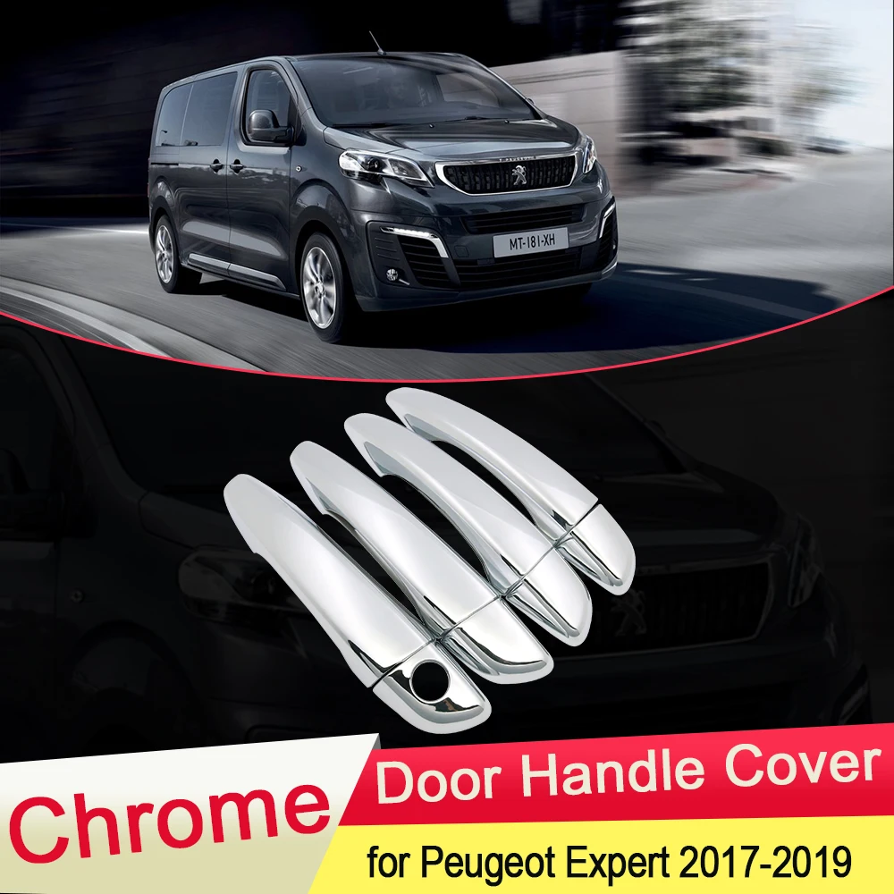 for Peugeot Expert Traveller 2017 2018 2019 Luxuriou Chrome Door Handle Cover Trim Car Set Car Cap Styling Stickers Accessories