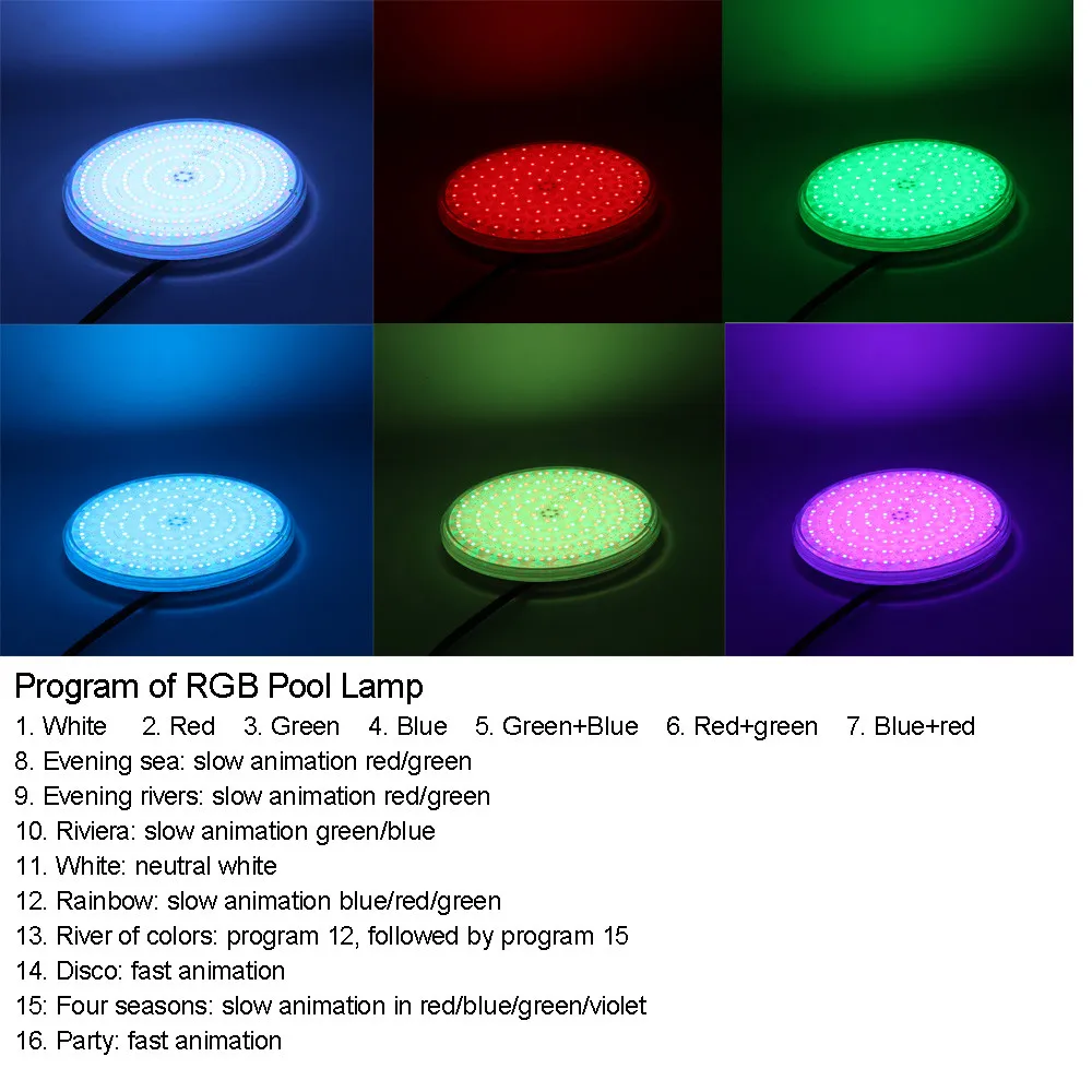 Imagem -02 - Diodo Emissor de Luz Subaquática 18 w 24 30 w 35w42w Resina Cheia Piscina Luz Rgb Interruptor Síncrono Fora on Halogênio Par56 Substituição